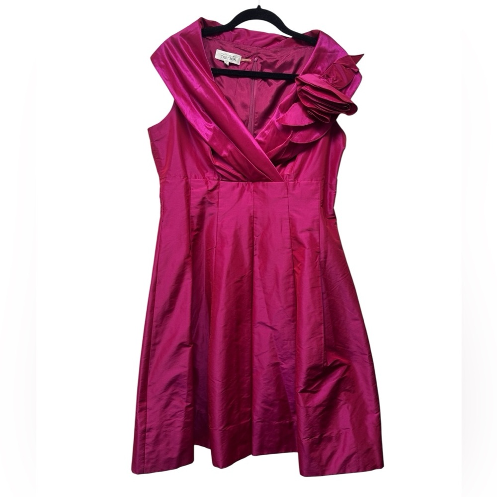 Rickie Freeman for Teri Jon Pink Rosette Dress